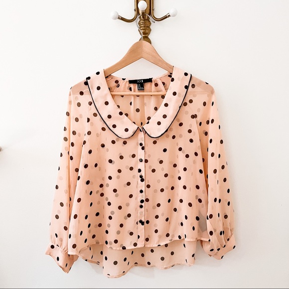 F21 Polka Dotted Blouse - Picture 1 of 2